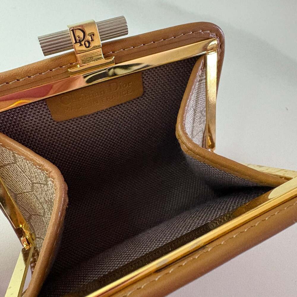 Christian Dior Vintage Honeycomb Monogram Frame Coin Purse - Picture 7 of 8
